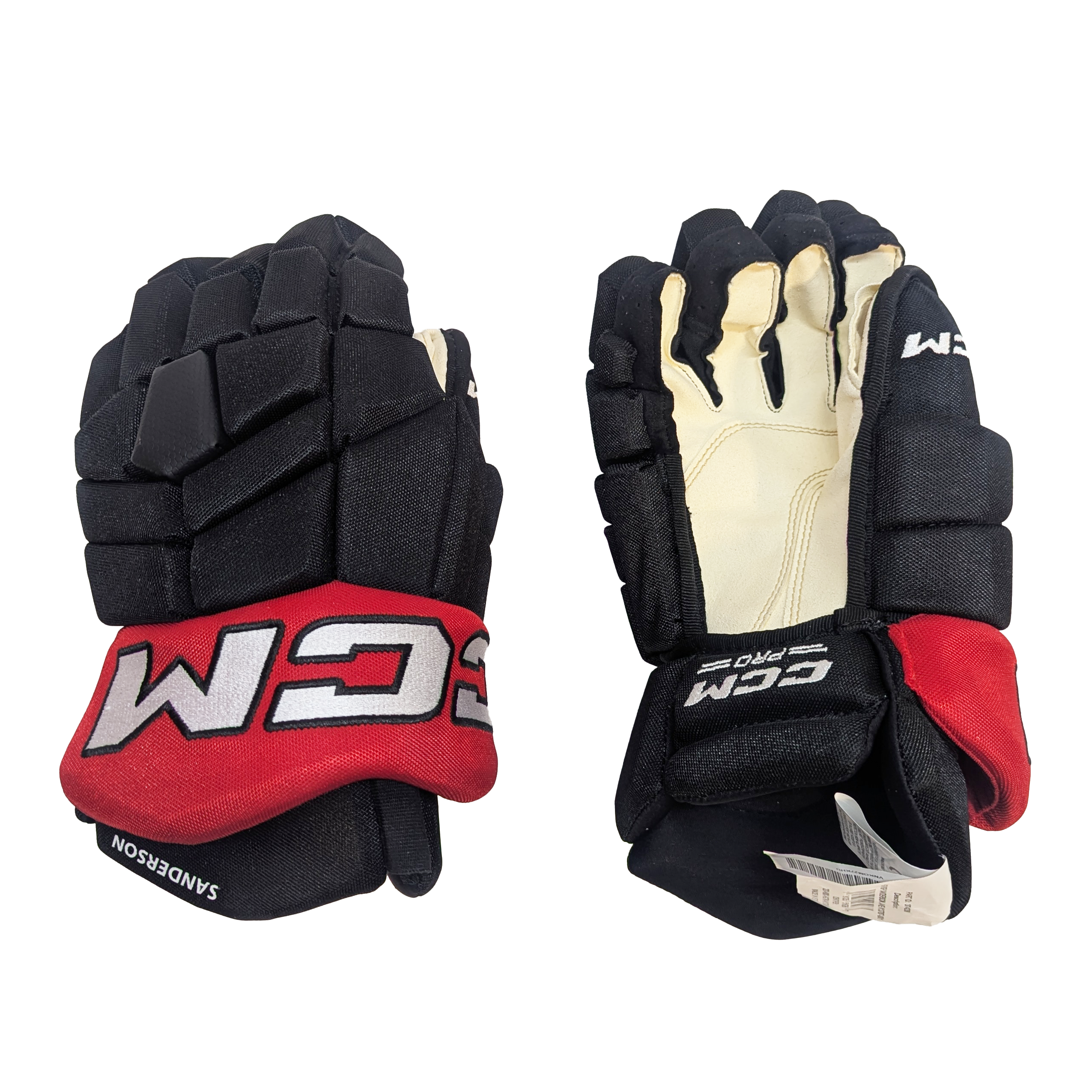 CCM HGTK - NHL Pro Stock Glove - Jake Sanderson (Black/Red)